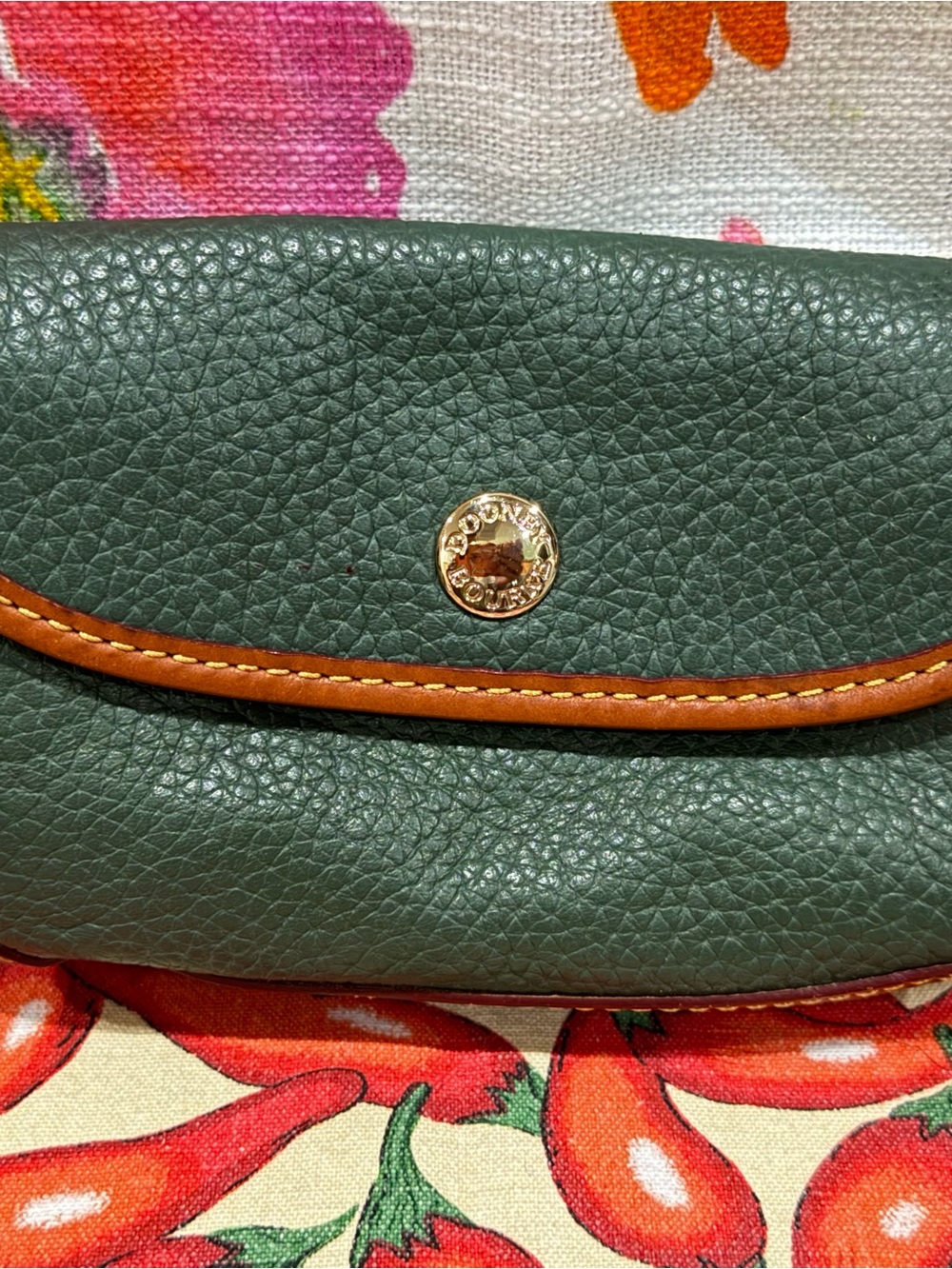 Dooney & Bourke Green Pebbled Leather Women’s Coin Charm or Wristlet